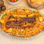 ريشة شمبري بالعظم + أرز أبيض + سلطات